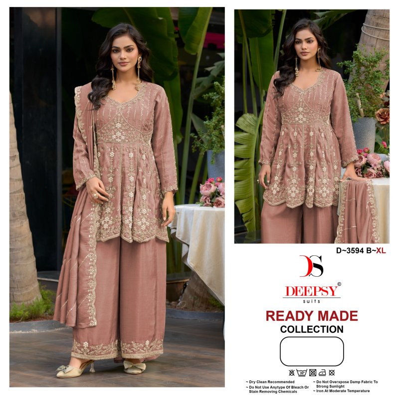 D 3594 A To D By Deepsy Viscose Tissue Silk Readymade Pakistani Suits